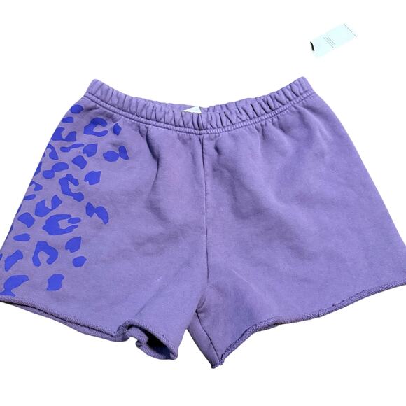 Spirit Jersey Animal Print Sweat Shorts, Purple, Women's Size Medium, NWT - Picture 1 of 5